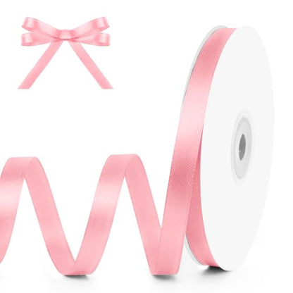 3 8" x 50 Yards Pink Satin Ribbon Crafts Gift Wrapping