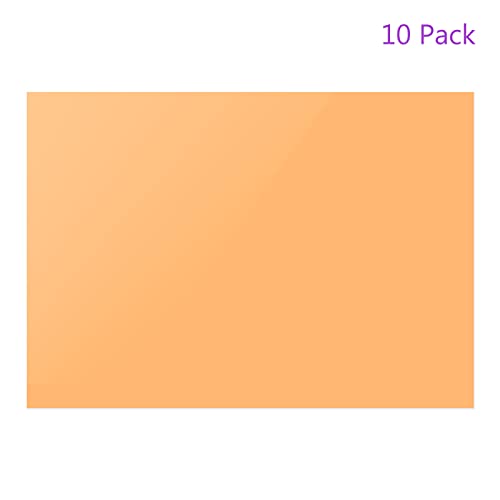 10Pcs Correction Gel Light Filter Overlay Transparent Plastic PVC Sheets Orange for Photo