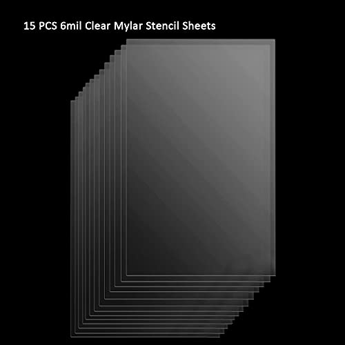 15 Pack 6 Mil 12 x 24 inch Clear Mylar Stencil Sheet