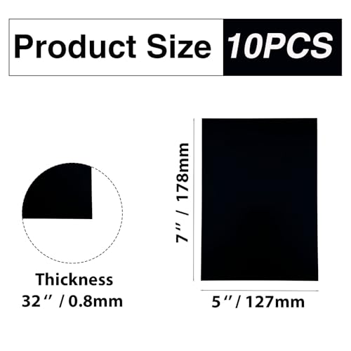 10PCS 5052 Black Anodized Aluminum Sheet 5x7 Inch 0.8mm CNC Machining Grade Metal Stock for Enclosures Robotics Prototyping (10 Count)