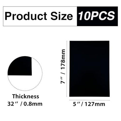 10PCS 5052 Black Anodized Aluminum Sheet 5x7 Inch 0.8mm CNC Machining Grade Metal Stock for Enclosures Robotics Prototyping (10 Count)