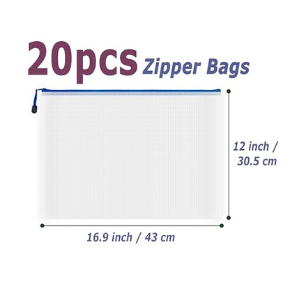 20pcs Mesh Zipper Pouch Bags (20 Count)