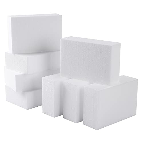 8pcs 6x4x2in Craft Foam Blocks White for DIY Crafting and Model