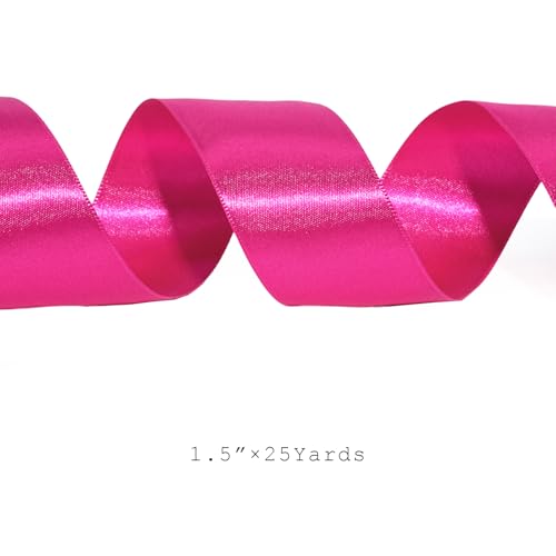 Hot Pink Satin Ribbon 1.5 Inch 25 Yards