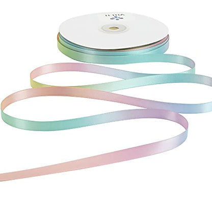 Pastel Satin Ribbon Pastel Rainbow Ribbon Pastel Color Craft Ribbons 3 (150 Foot)