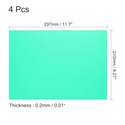 4Pcs A4 Gel Light Lighting Filter Overlay Transparent Color Correction Plastic Vinyl PVC Sheets Photography Television Green (4 Count)