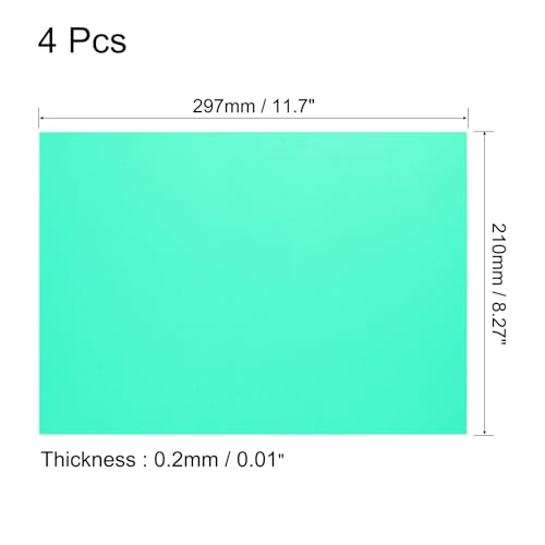 4Pcs A4 Gel Light Lighting Filter Overlay Transparent Color Correction Plastic Vinyl PVC Sheets Photography Television Green (4 Count)