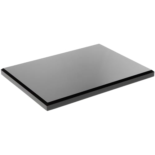 8" W x 6" D x 0.5" H Black Rectangular Display Base (6 Count)