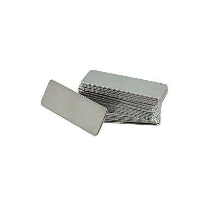 304 Stainless Steel Engraving Blank Tags Rectangle Stamping Blanks Without Holes 1.96inch*0.7inch 25 Pack
