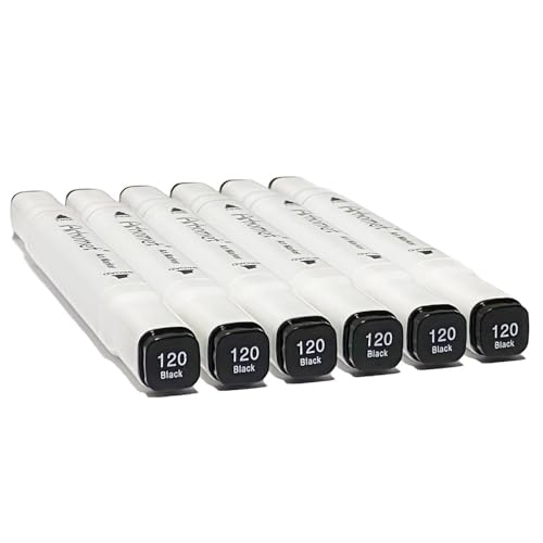 6pcs Black Alcohol Markers Set (6 Count)