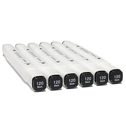 6pcs Black Alcohol Markers Set (6 Count)