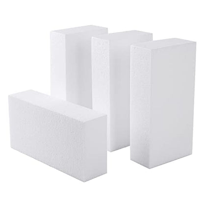 4pcs 8x4x2in Craft Foam Blocks White for DIY Crafting and Model