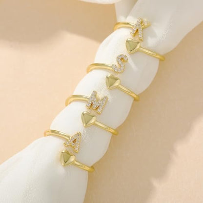 Gold Initial Rings for Women Non Tarnish