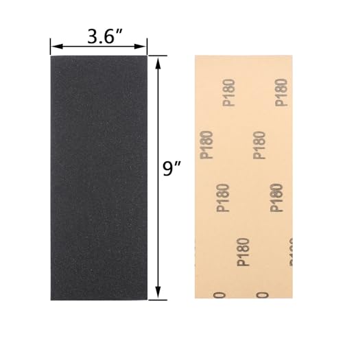 30Pcs 9 x 3.6 Inchs 180 Grit Wet and Dry Handmade Universal Sanding Sheets