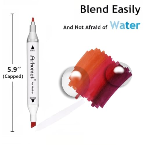 6 Colors Red Rose Flower Colors Alcohol Markers Set (6 Count)