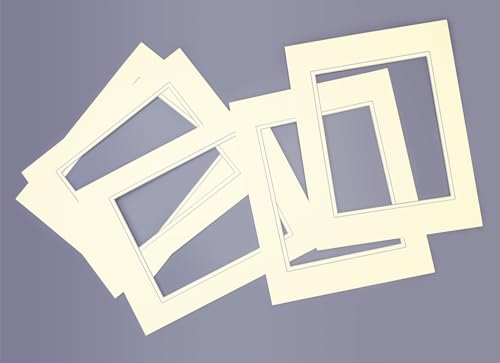 5 Pack Double mat 11x14 for 8x10 Photo Ivory Over Ivory