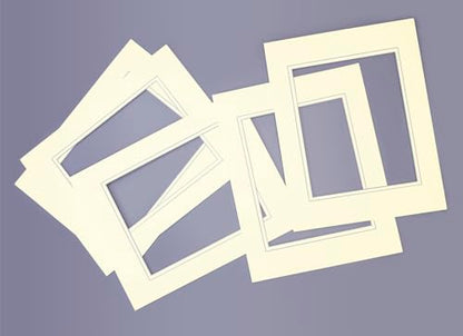 5 Pack Double mat 11x14 for 8x10 Photo Ivory Over Ivory