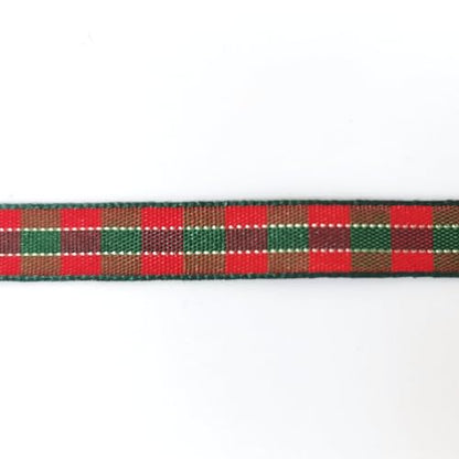 X'Mas Gingham Ribbon Green Red Metallic Gingham Ribbon 25 Yards Each Roll 100% Polyester