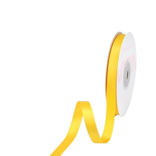 3 8 inches Double Faced Maize Yellow Polyester Satin Ribbon (150 Foot)