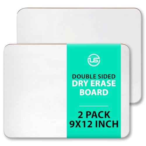Small Dry Erase Board 9x12 Mini White Board for Kids 2 PK Double Sided (2 Count)
