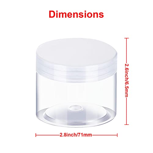12 Pack 7 oz Plastic Container Jars with Lids Round Clear Travel Cosmetic Container Jars for Toiletries (12 Count)