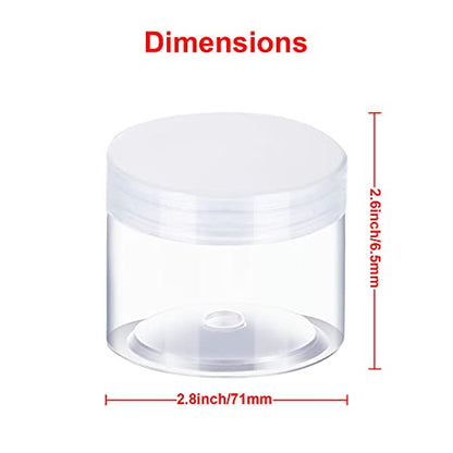 12 Pack 7 oz Plastic Container Jars with Lids Round Clear Travel Cosmetic Container Jars for Toiletries (12 Count)