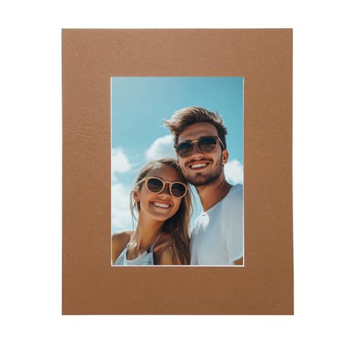 Picture Mats 8 x 10 Mat Board Center for 5 x 7 Pictures Acid Free White Core Bevel Cut Frame Mattes with Backing for Display Art Measuring