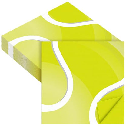 48 Pieces Tennis Paper Napkins Disposable Tennis Party Napkins Tennis Ball Sports Napkins Tennis Cocktail Dinner Napkin Set 13" x 13" Unfolded Tennis Tableware Napkins for Sports Party Supplies (48 Count)