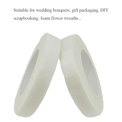 White 3Rolls 0.5Inch Wide Floral Tape