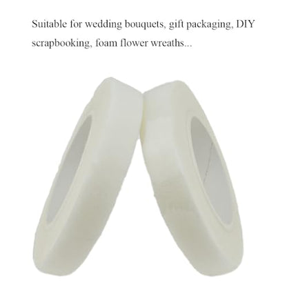 White 3Rolls 0.5Inch Wide Floral Tape
