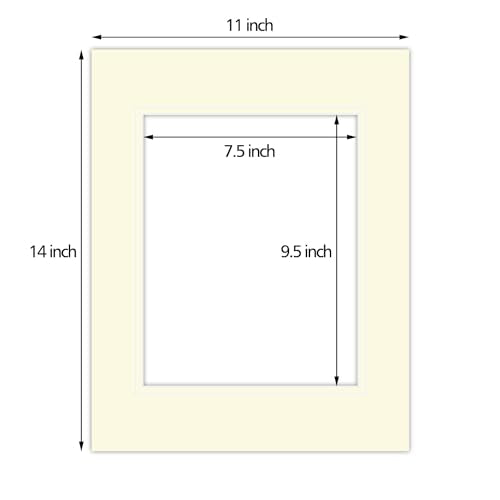 5 Pack Double mat 11x14 for 8x10 Photo Ivory Over Ivory