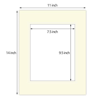 5 Pack Double mat 11x14 for 8x10 Photo Ivory Over Ivory