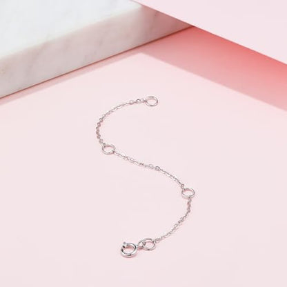 18K 750 Real White Gold Extender for Necklace Bracelet Anklet Extenders for Jewelry Gold Extension for Women Men Durable Adjustable Chain Accessories 3.54Inch