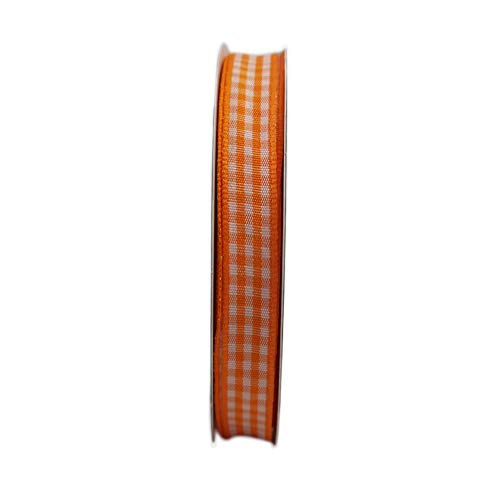 Orange Gingham Plaid Checked Ribbon 25 Yard Each Roll 100% Polyester (75 Foot)