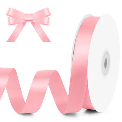5 8" x 50 Yards Pink Satin Ribbon Crafts Gift Wrapping