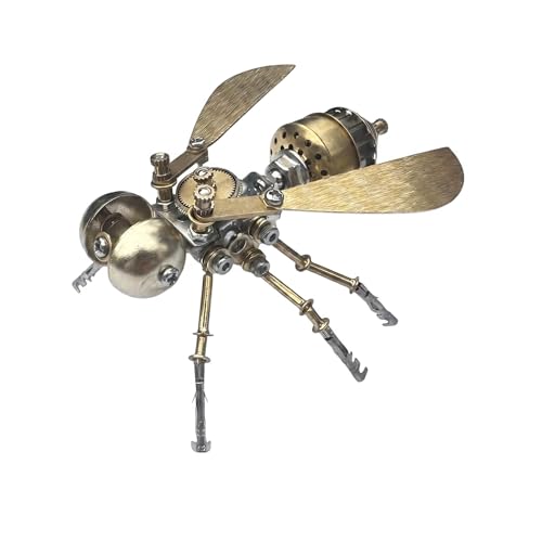 3D Metal Puzzle Mechanical Model Kit Steampunk Bee Insect 140+ Parts No Glue Build Premium Desktop Decor Christmas & Birthday Gift for Adults Hobbyists