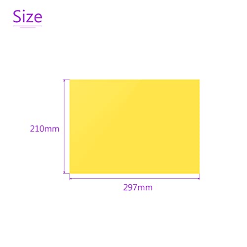 10Pcs Correction Gel Light Filter Overlay Transparent Plastic PVC Sheets Yellow for Photo (10 Count)