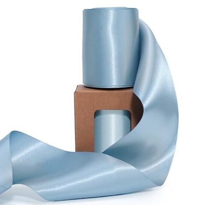 Light Blue Satin Ribbon 3 Inch x 10 Yards Double Faced
