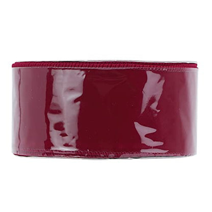 Red Velvet Wired Ribbon 2.5 Inch Wide Red Ribbons 25 Yards Spool Velvet Christmas Ribbon Red Wired Ribbons for Christmas Tree (75 Foot)