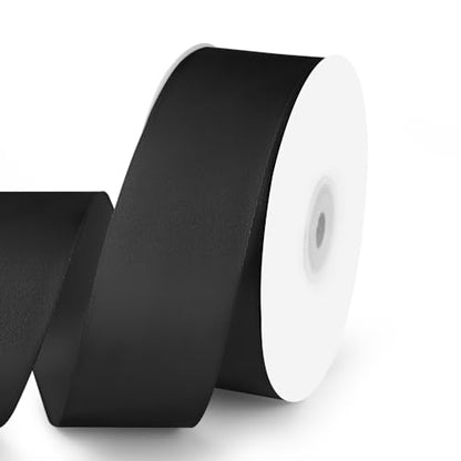 1-1/2" x 50 Yards Black Satin Ribbon Crafts Gift Wrapping (150 Foot)