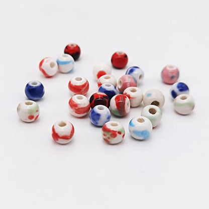 180 Pieces Porcelain Beads Chinese Round Ceramic Beads 8mm (180 Count)