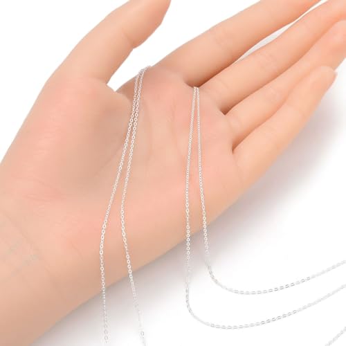 10 Feet Real Sterling Silver 1.6x1.2mm Flat Cable Chain Findings