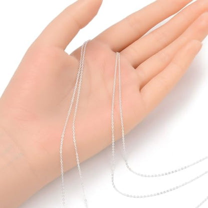 10 Feet Real Sterling Silver 1.6x1.2mm Flat Cable Chain Findings