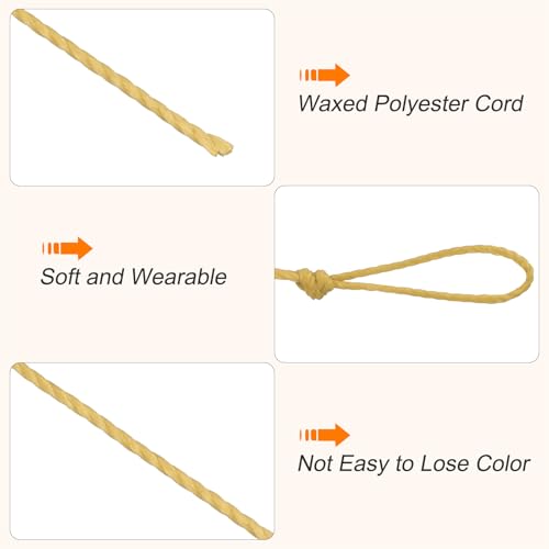 Waxed Cord 0.45mm Waxed Thread 87 Yard Wax String Leather Cord for Bracelet Making