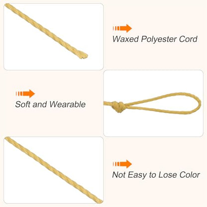 Waxed Cord 0.45mm Waxed Thread 87 Yard Wax String Leather Cord for Bracelet Making