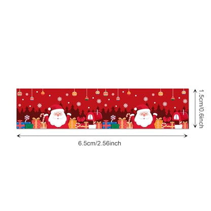 12 Pcs Christmas Washi Tape Merry Christmas Print Masking Tape Christmas Tree Snowman Santa Claus Pattern Decorative Paper Sticker for Christmas Party Holiday Scrapbook Handbook Sticker (12 Count)