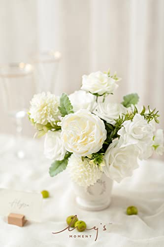 Whte Ivory Artificial Dahlias (25 Count)