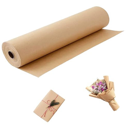 Brown Wrapping Paper Roll 24"x 1200" Craft Packing Paper for Moving Shipping (3000 sq ft sq ft)