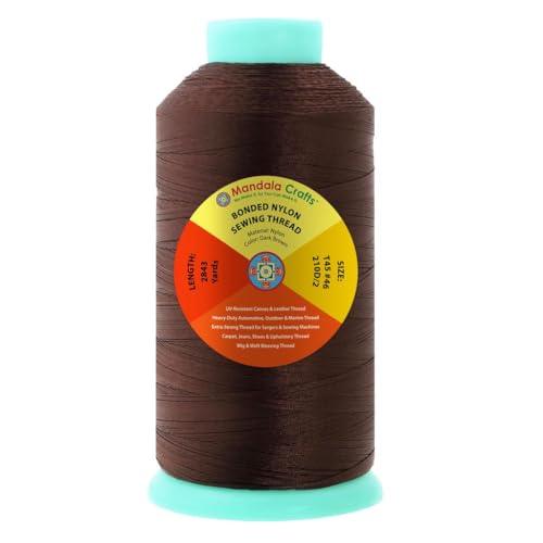 Size 46 210D T45 Dark Brown Bonded Nylon Thread (8529 Foot)