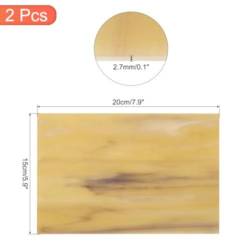 2 Pcs Stained Glass Sheet Mosaic Tile 7.9 Inch x 5.9 Inch Camel Stained Glass Sheets for Crafts DIY Art Project